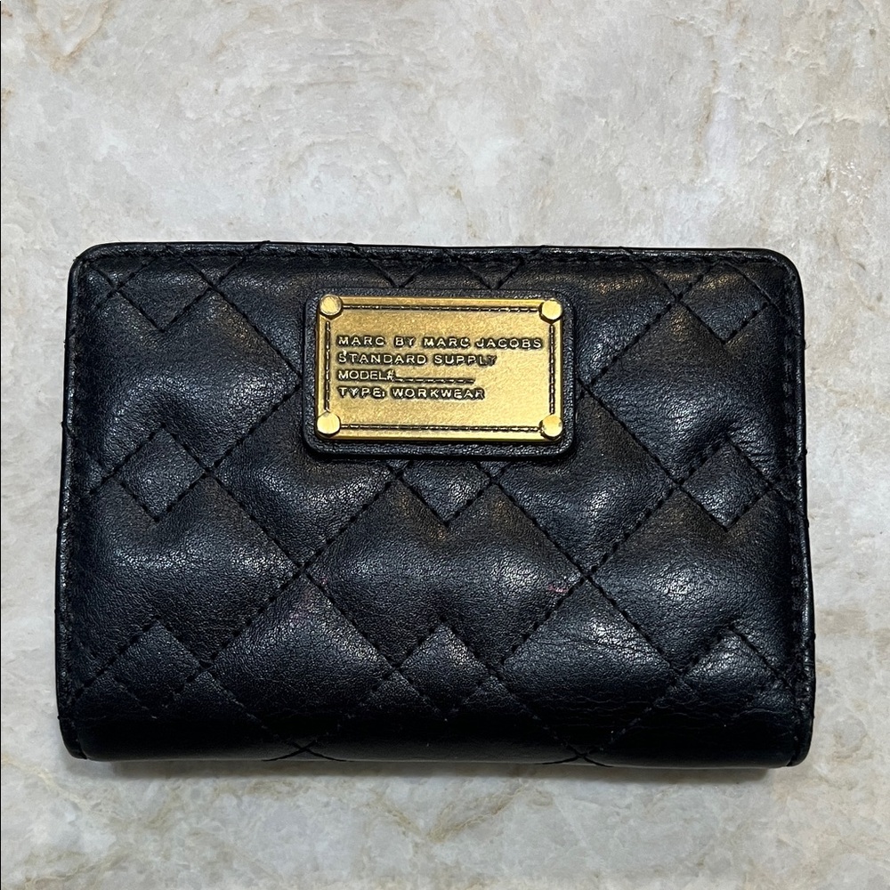Marc Jacobs Black Quilted Leather Wallet